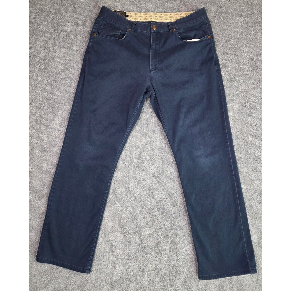 Pendleton Straight Leg Pants Mens 34x29 Navy Blue Five Pocket Twill Trousers